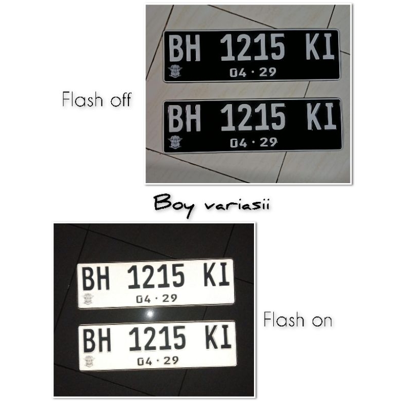 PLAT NOMOR MOBIL REFLEKTIF HITAM 1SET