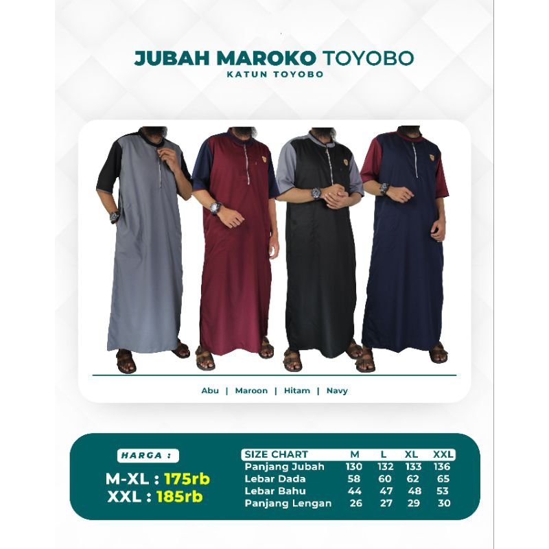 Gamis Pria Dewasa Jubah Zipper Bahan Toyobo Jubah Maroko Zipper