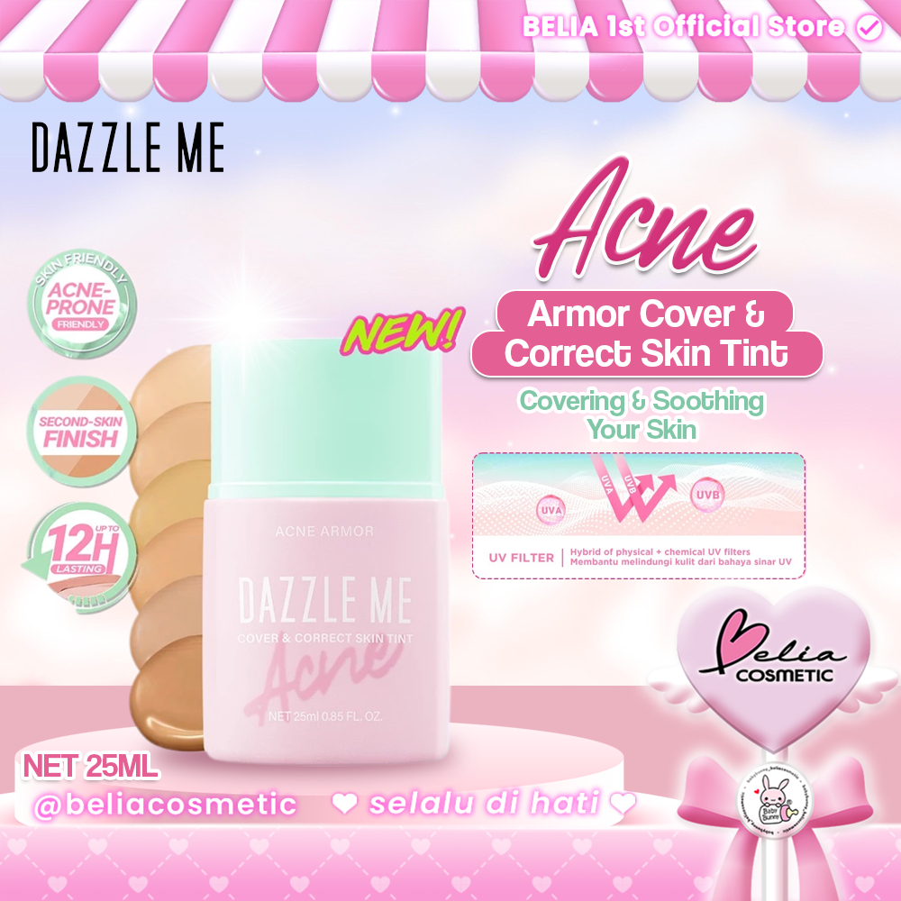 ❤ BELIA ❤ DAZZLE ME Acne Armor Cover & Correct Skin Tint | Liquid Foundation Acne Prone Skin Tint