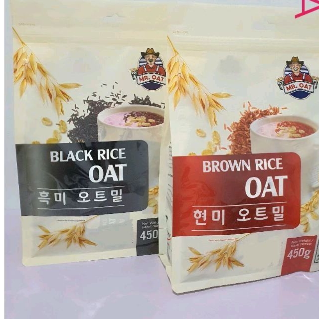 

Mr oat oatmeal brown rice dan black rice pouch 450gr