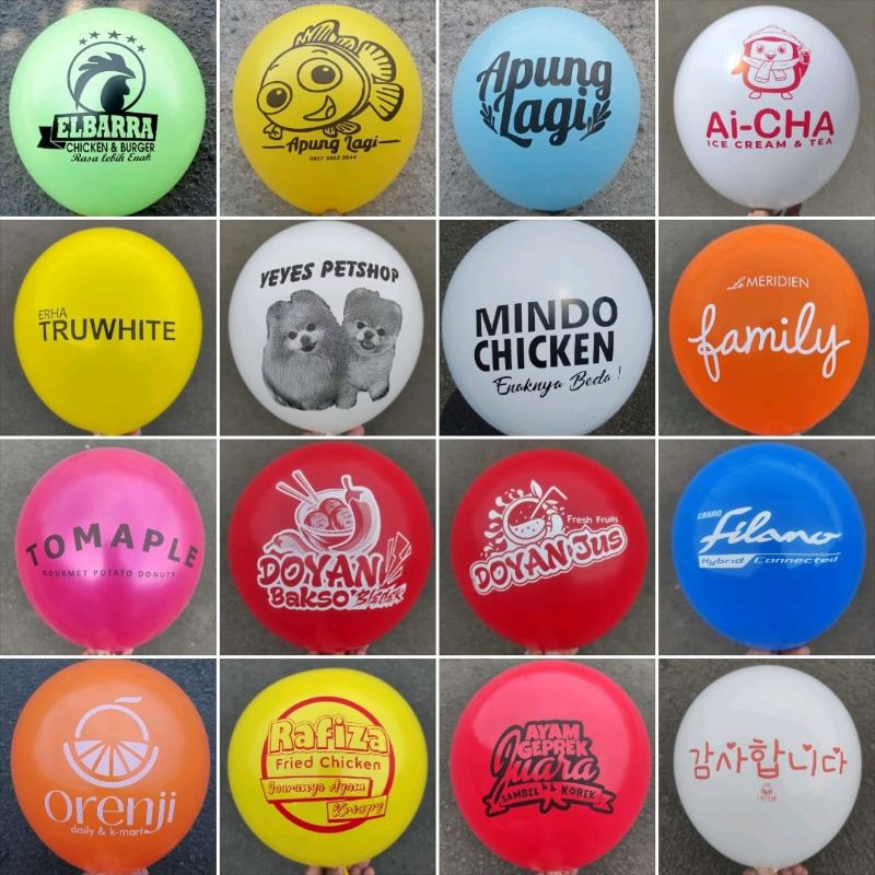 balon sablon printing pelengkapan ulang tahun