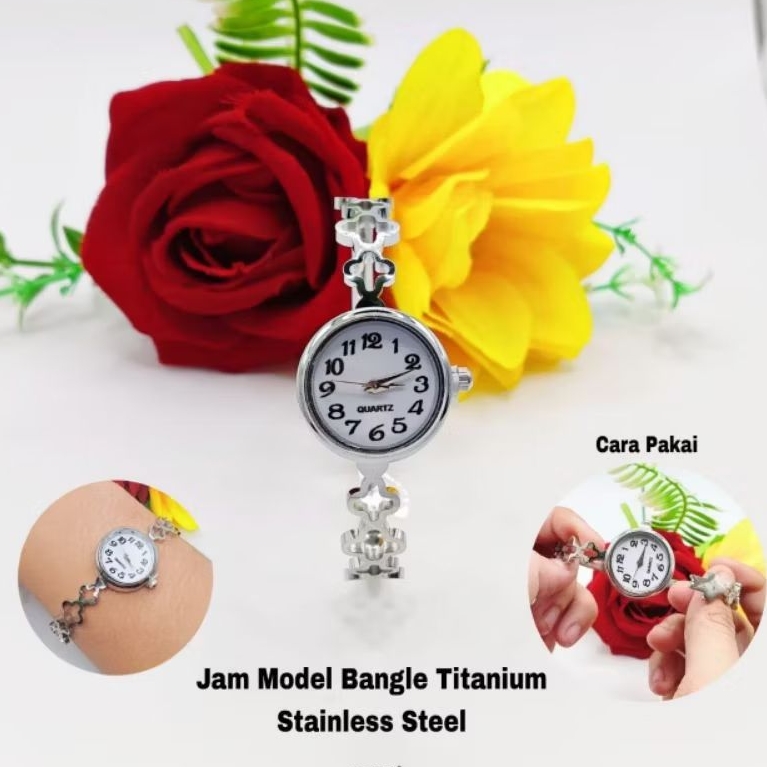 Jam Tangan Model Gelang Bangle Titanium