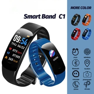 [100% ORI✅COD]Smart Band C1 Women's Sports Men's Waterproof Waterproof Touch Screen Heartbeat Monito