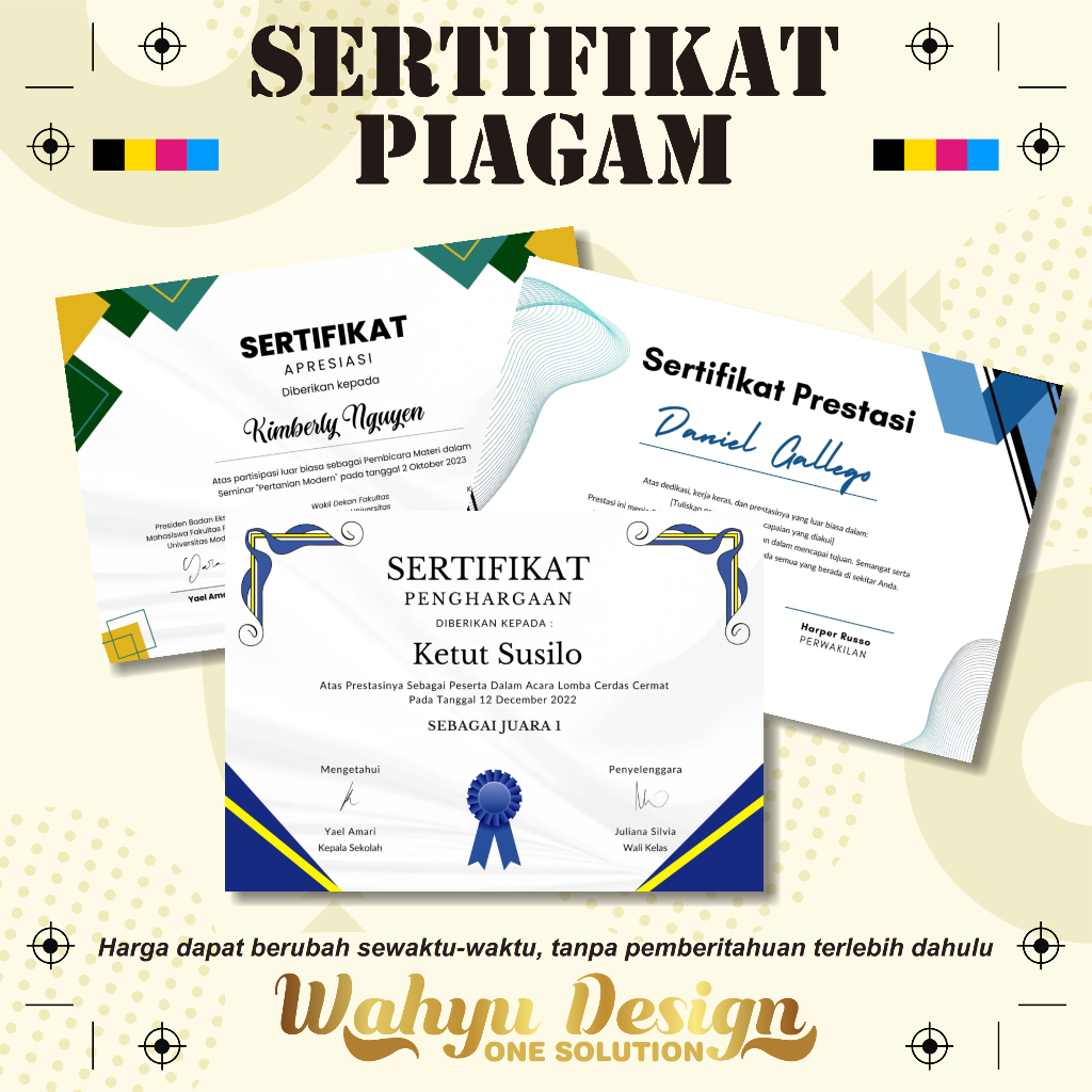 

PIAGAM SERTIFIKAT - Free Cetak - Free Design