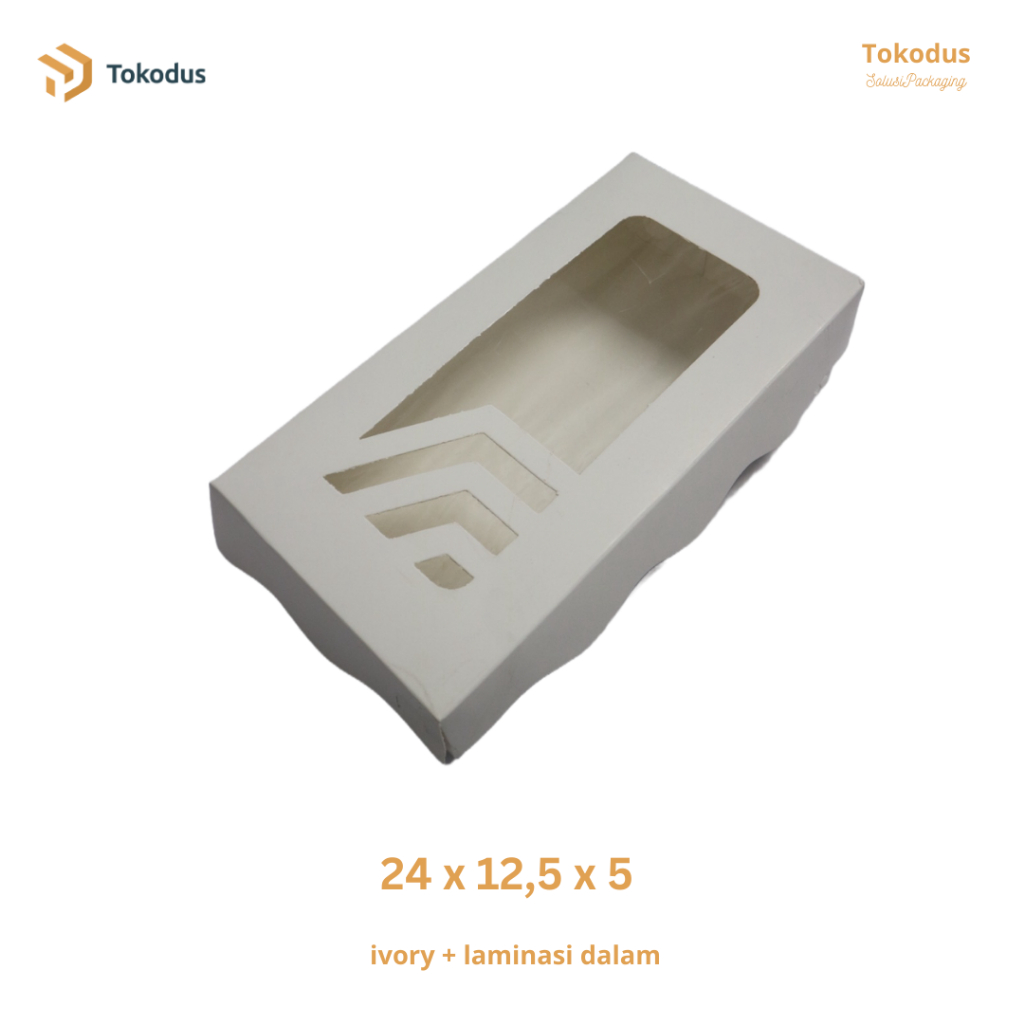 Dus Brownies dan Kue Bahan Ivory - 24 x 12,5 x 5 Putih ( bisa custom )