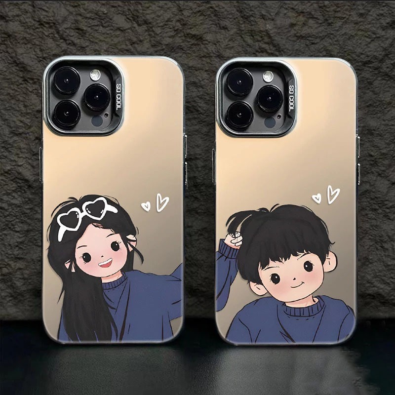 YX143 Premium matte hard Case Couple Aesthetic Hardcase casing Hp compatible for Oppo A3X A40 A1K A3