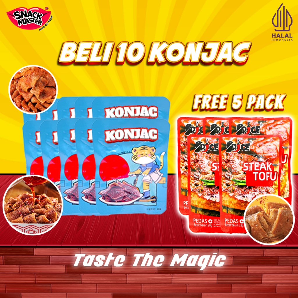

HEMAT BUY 10 FREE 5 I Konjac 10pcs GRATIS 5 Steak tahu| Pedas Camilan Food Makanan Snack Master Spicy Halal