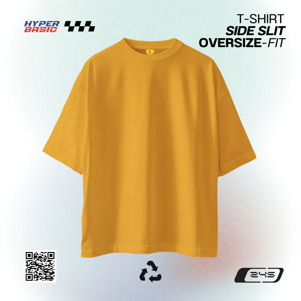 𝐇𝐲𝐩𝐞𝐫𝐛𝐚𝐬𝐢𝐜 Baju Kaos Polos Oversize Belah Samping Tanpa Saku Bahan Katun Combed 24s Pria Wanita Warn