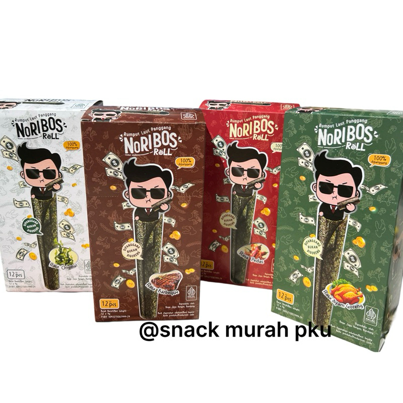 

RUMPUT LAUT VIRAL NORIBOS ROLL TERSEDIA 4 RASA HALAL 12pcs @4gr