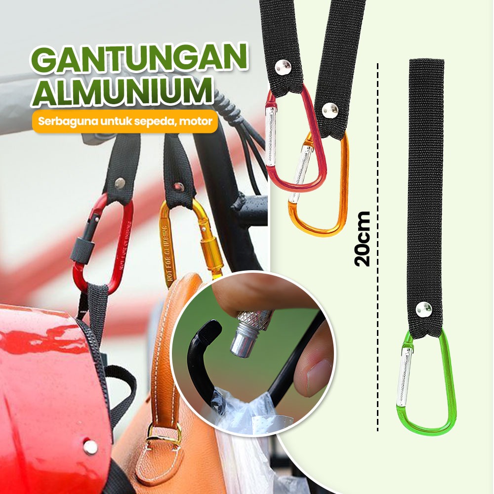 Gantungan Barang Sepeda Motor Tali Pengait Aksesoris Tas Ransel Sabuk Pengunci Belanjaan Serbaguna