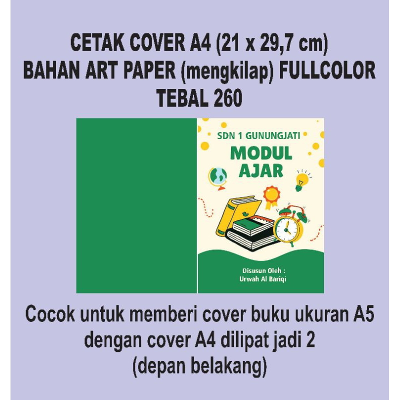 

CETAK COVER A4 (ukuran 21 x 29,7 cm) / CETAK PAMFLET A4 FULL COLOR