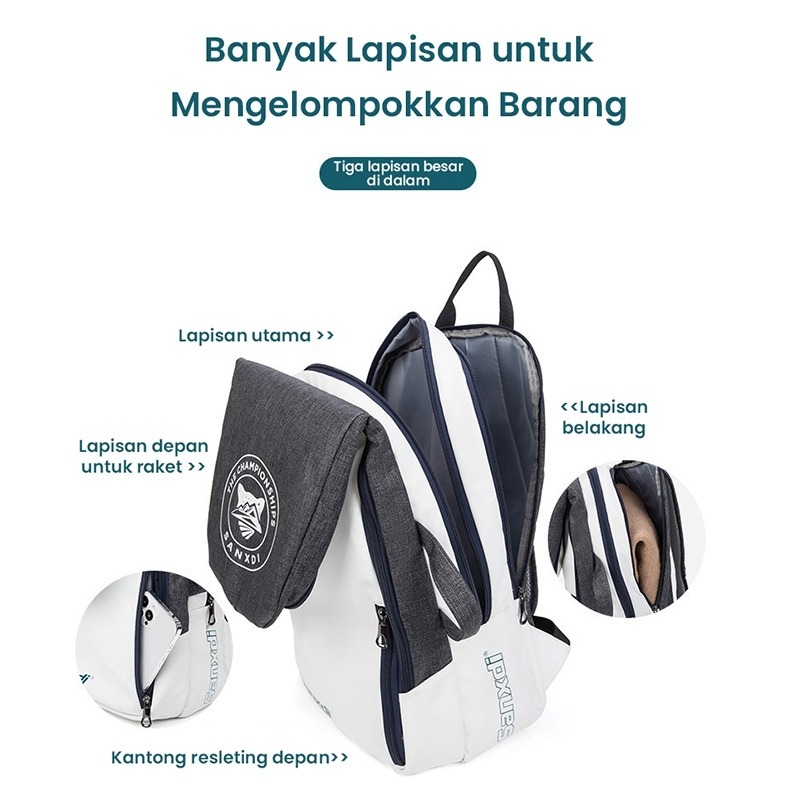 BestPromo Tas Raket Badminton Ransel Raket Multifungsi Foldable Tas Ransel /Tas Tenis /Tas Olahraga
