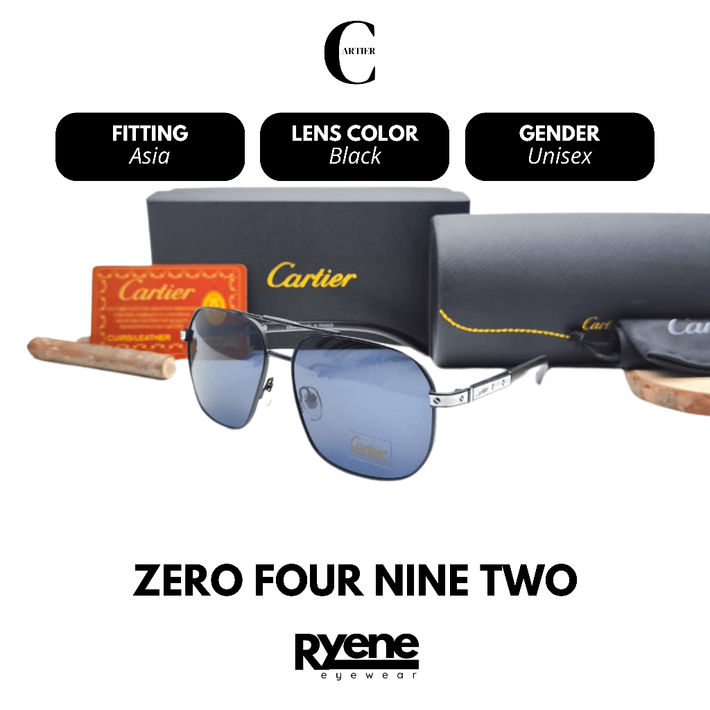 KACAMATA CARTIER 0492 FRAME TITANIUM LENSA POLARIZED ULTRA VIOLET 400