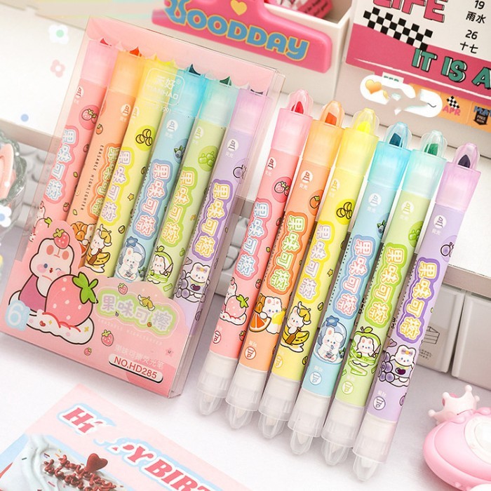 

Stabilo Karakter 1 Set Isi 6 Pcs Warna Pastel Berbeda Motif Kartun Sanrio ATK