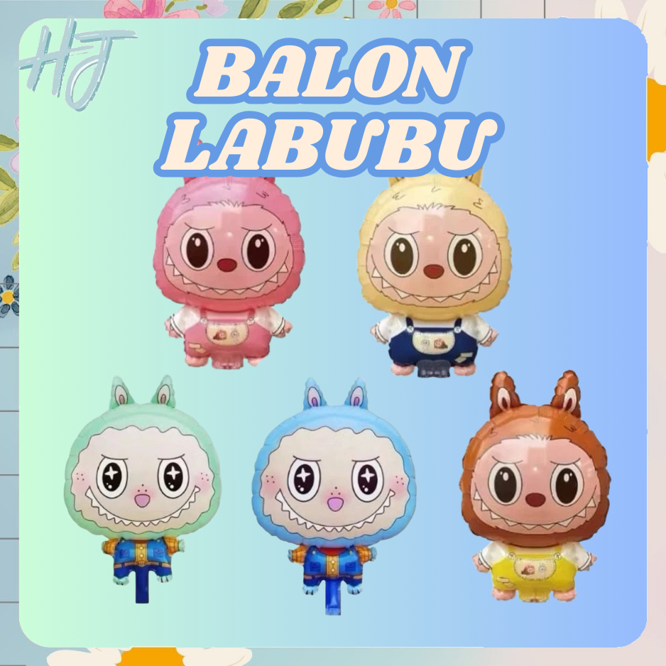 HJ Mainan Balon Karakter Labubu Balon Jumbo Gas Foil Karakter