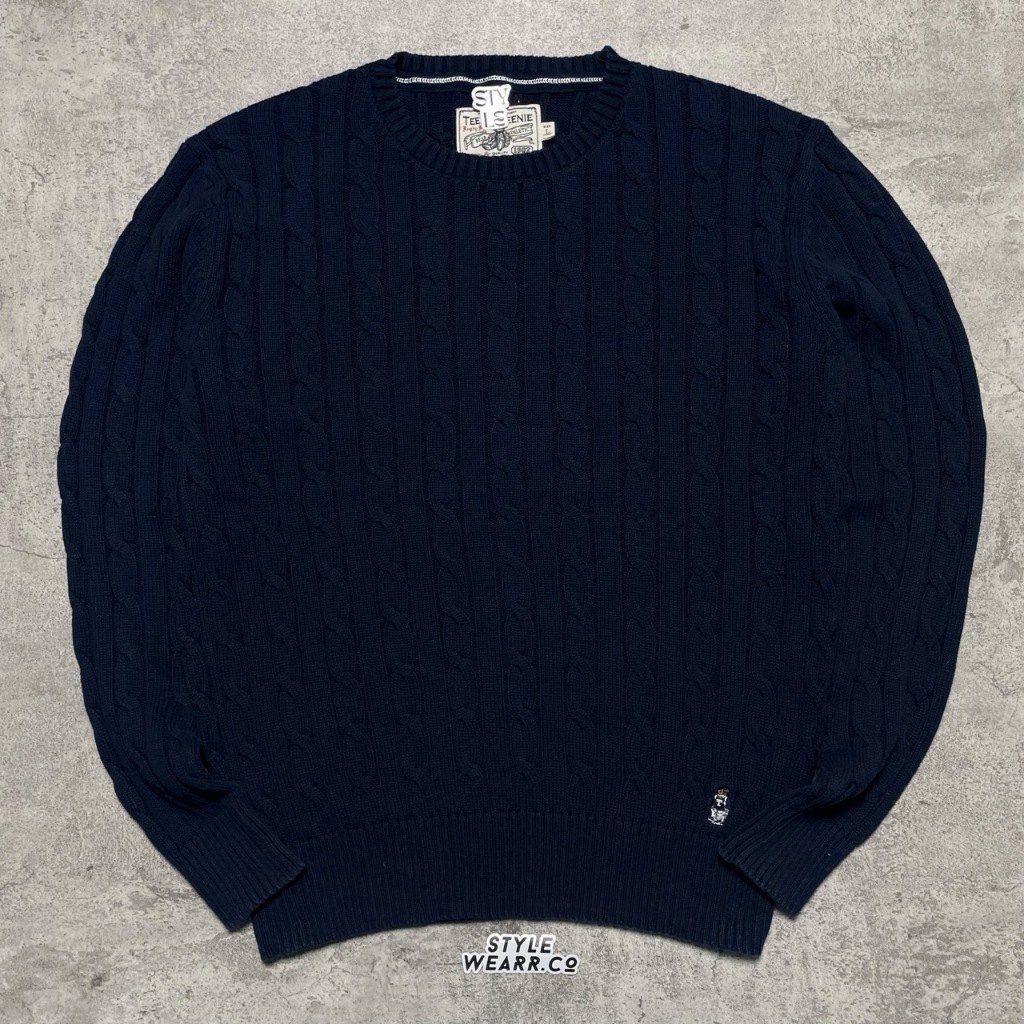 knitwear teenie weenie bear cable navy - kn1974