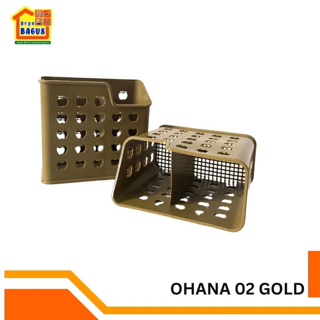 Tempat Sendok Ohana 02, Tempat Sendok Warna Gold, Tempat Sendok Plastik