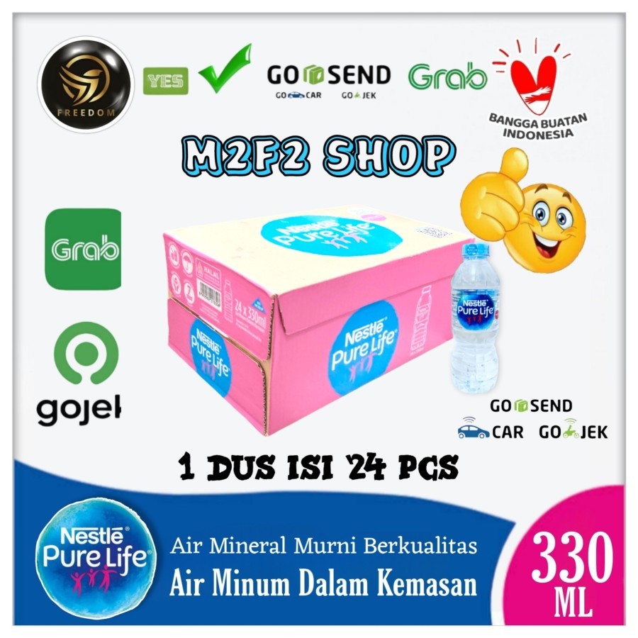 

Air Mineral Nestle Pure Life Botol Mini Pet - 330 ml Kemasan Karton (Khusus Bluebird/Gojek/Grab)