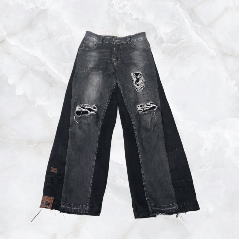 Reworked Upsidedown Baggy Jeans