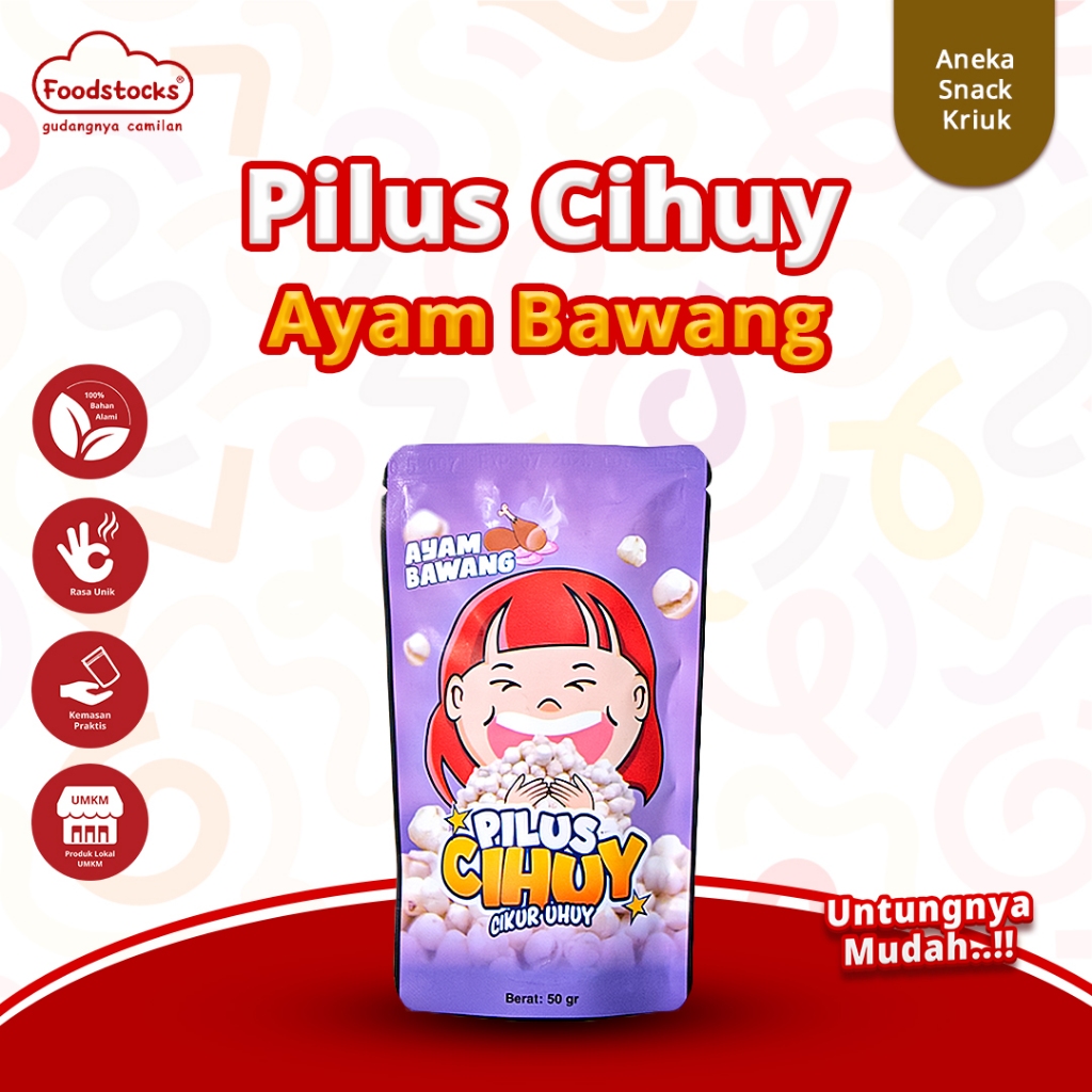 

Snack Cekelin Pilus Cihuy Cikur Uhuy Ayam Bawang 50 Gram Super Renyah