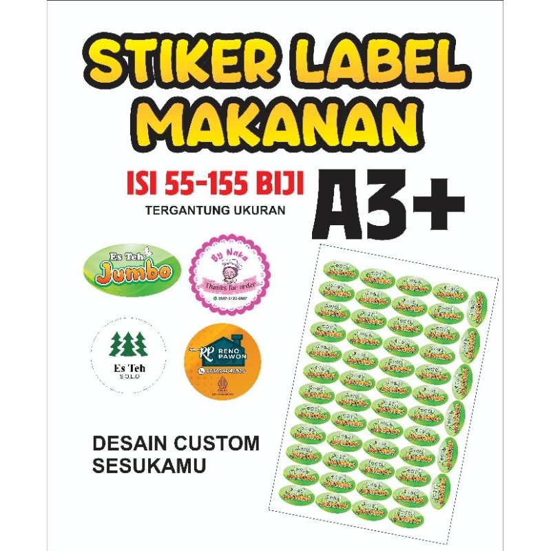 

stiker cromo A3+,stiker label,satu lembar A3+,stiker makanan