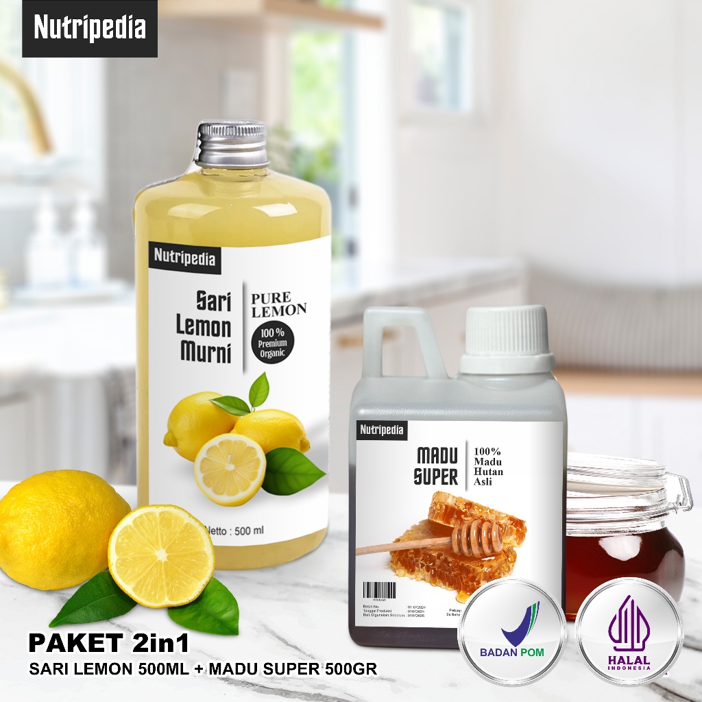 

Nutripedia - Paket Diet Dan Immunitas - Sari Lemon 500ml Dan Madu Hutan 500 Gram