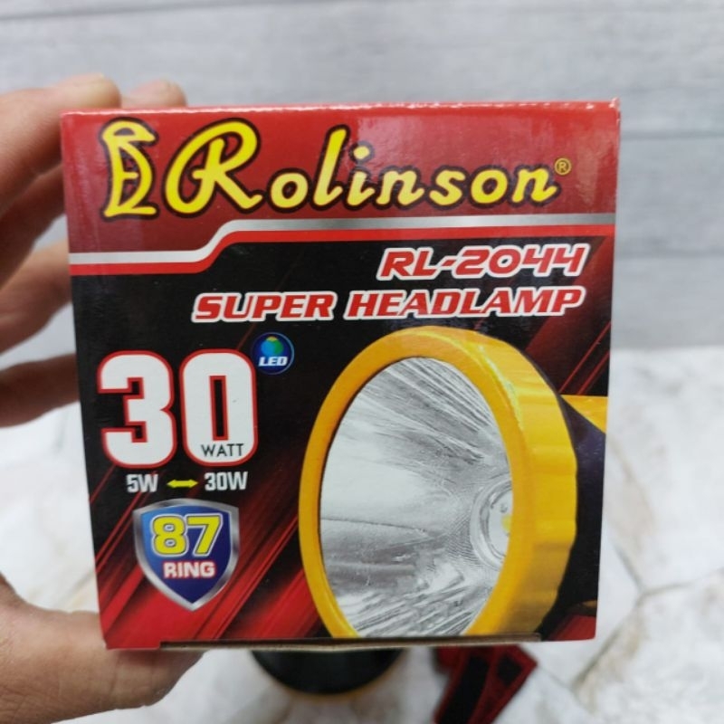 Senter kepala baterai RL-2044 type AA ×3 pcs senter kepala batu cahaya putih 30watt 2 mode
