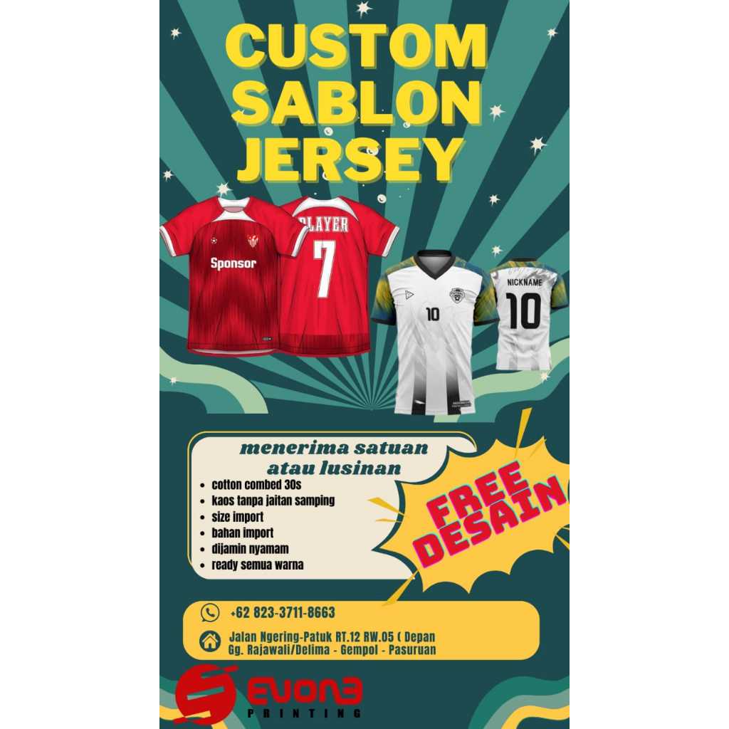 Jersey futsal printing jersey bola printing