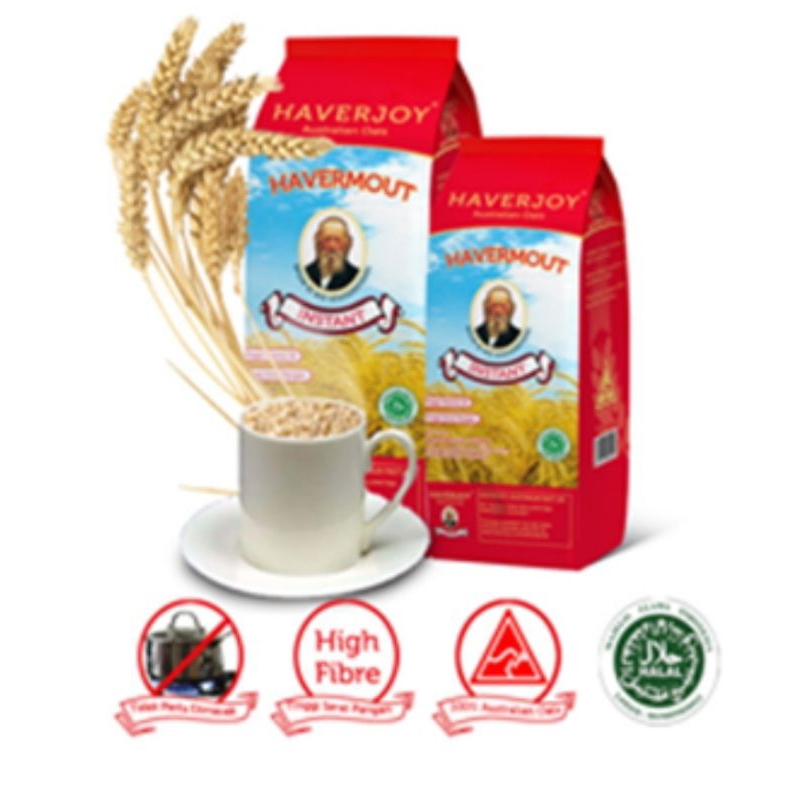 

haverjoy 500 gram instant oat merah / gandum cereal. / australian oat menu sarapan havermout