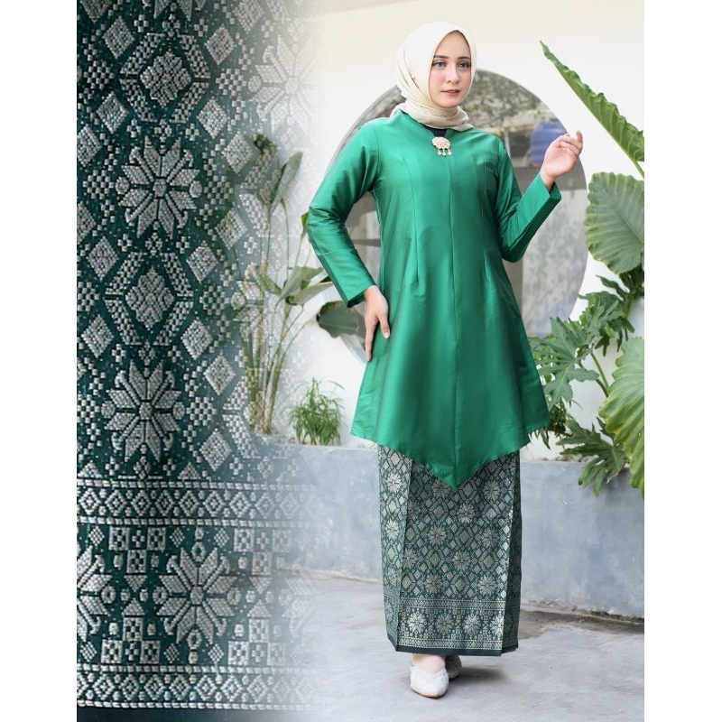 Setelan Kebaya Tunik Melayu Tafeta / Kebaya Modern / Kebaya Tafeta / Kebaya busui / Kebaya Tunik Kur