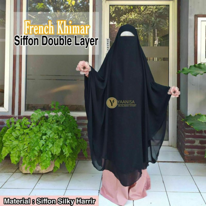 french khimar sifon silky Arab, fk sifon 2 layer, fk premium, fk sifon silk