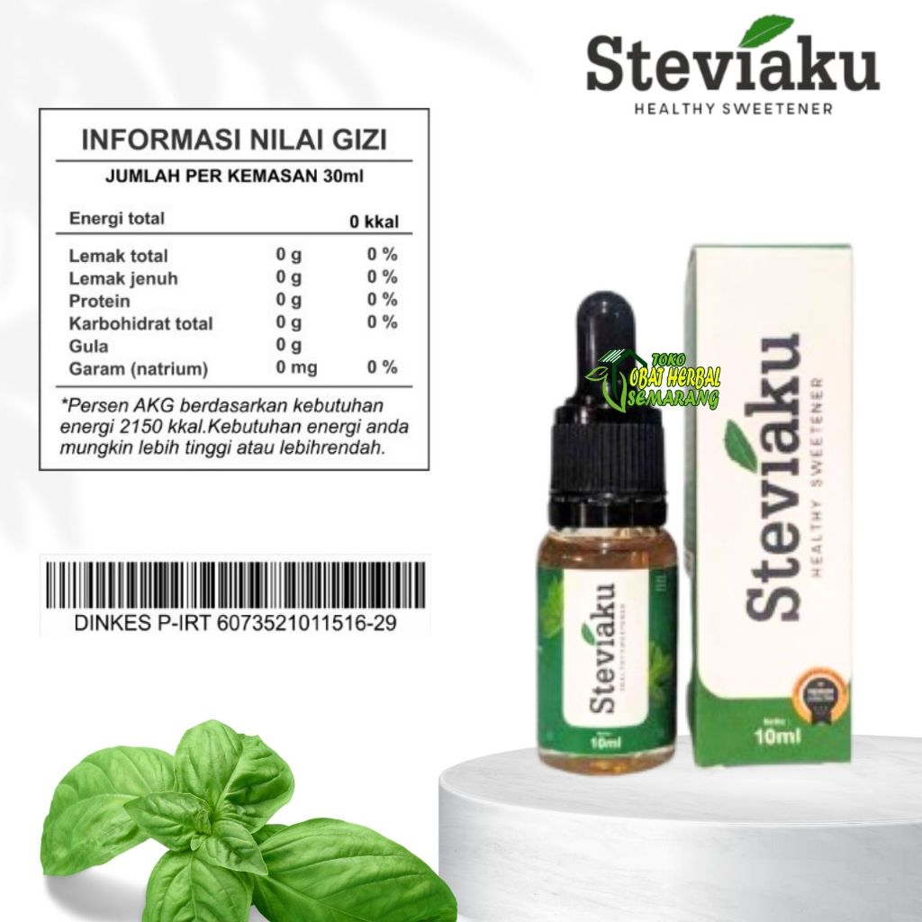 

STEVIAKU 10 ml | Pemanis Alami | Pengganti Gula |100% Alami dan Murni | Cocok untuk Penderita Diabetes | BPOM Halal
