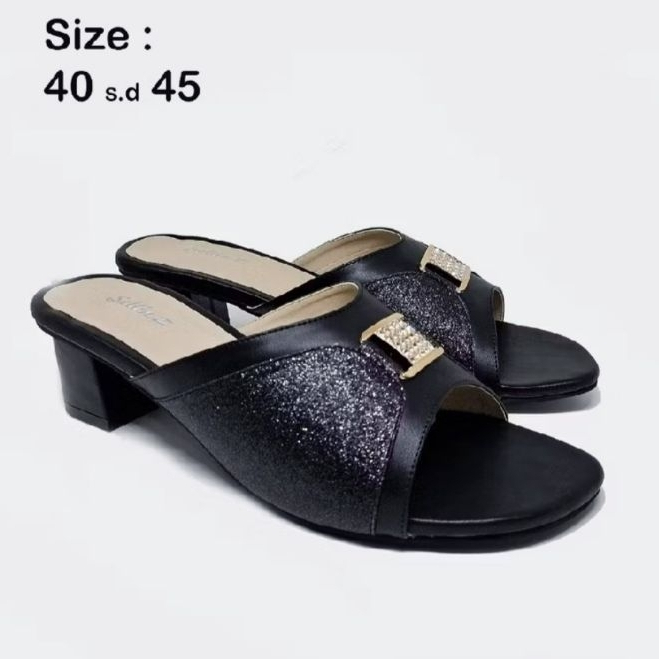 Sandal kelom ibu ibu Sandal clogs Kondangan wanita Sandal heels kayu cantik ori Zelline