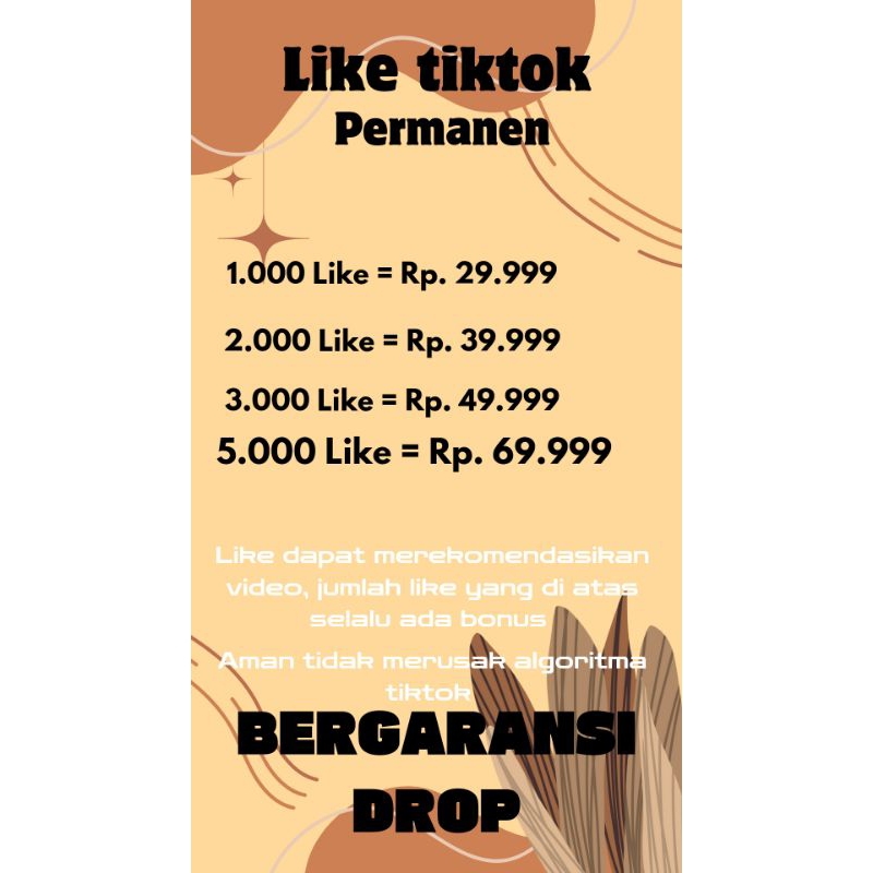 LIKE TIKTOK PREMIUM NO DROP AKUN REAL BERGARANSI