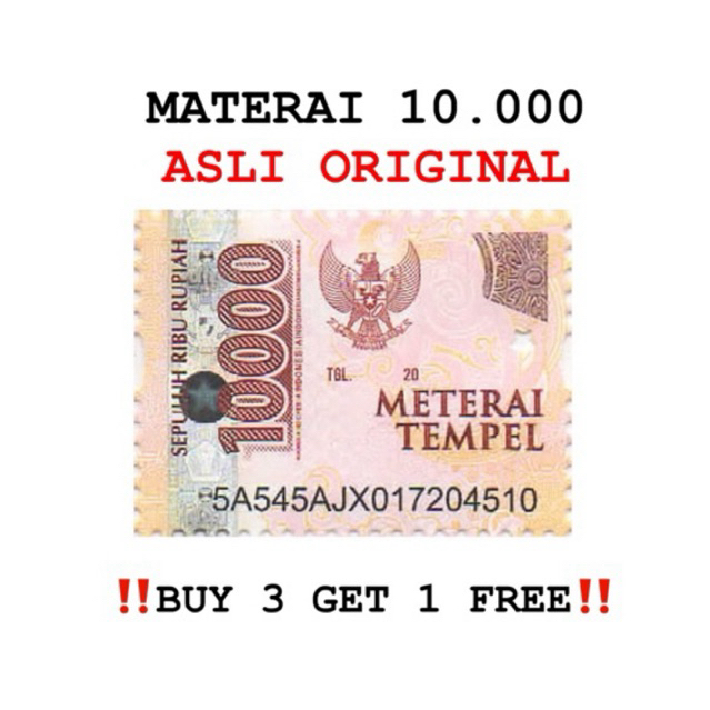 

MATERAI TEMPEL 10.000 ORIGINAL ASLI POS INDONESIA