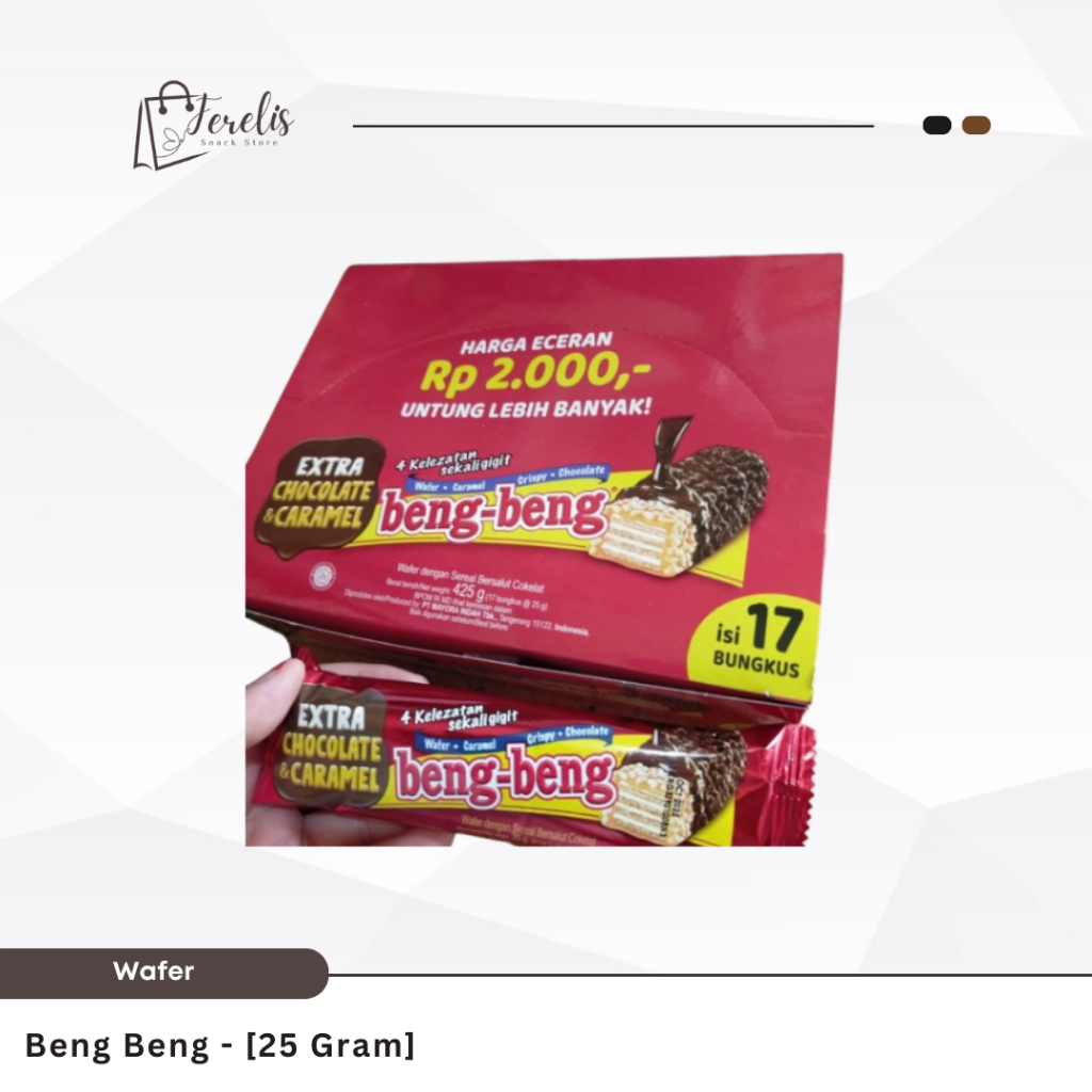 

Beng Beng Wafer 25 gram - [1 Box isi 17 Pcs]