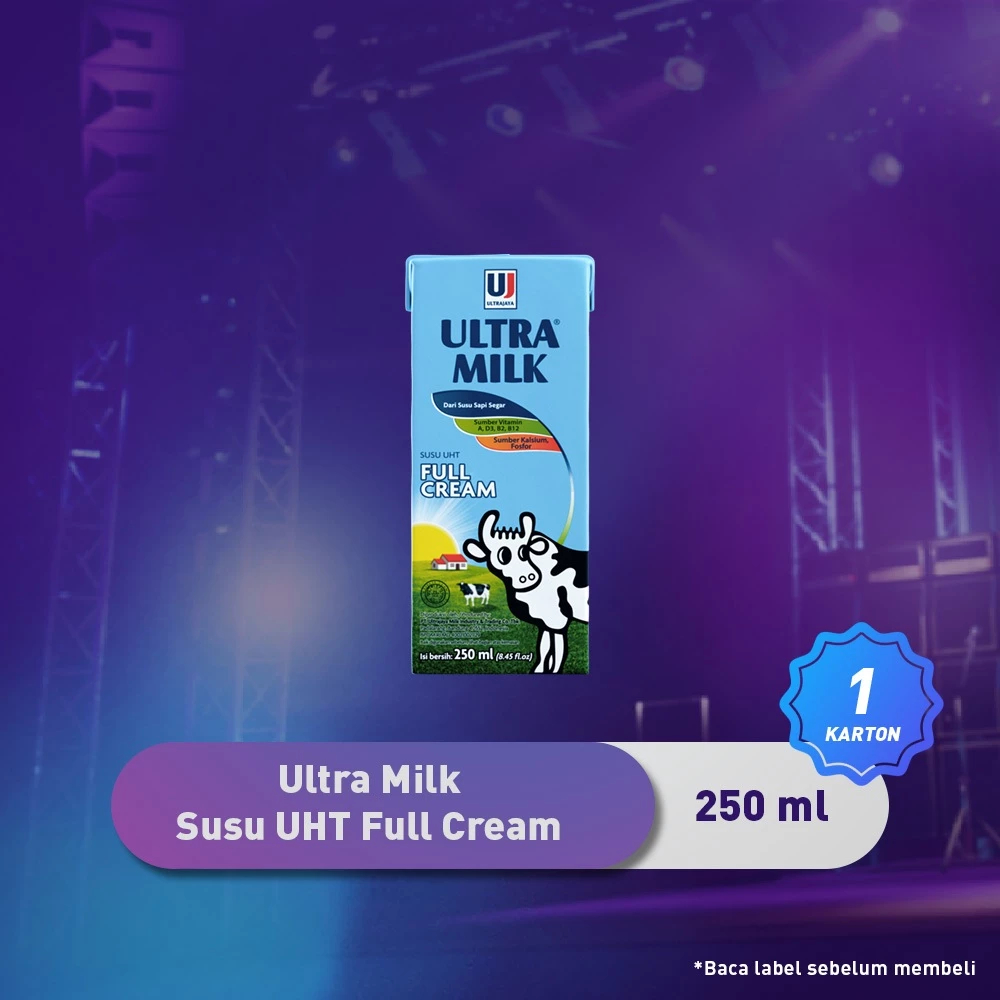 

Susu Ultra Milk Full Cream - 250 ml - 1 Dus isi 24 pcs - [ Exp Jun 2024]