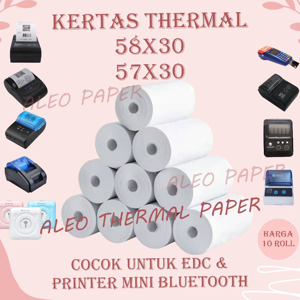 

Promo Ngetrend 1 ROLL KERTAS STRUK KASIR THERMAL PAPER ROLL 57X3 58X3 TERMAL EDC THERMAL PRINTER MINI BLUETOOTH 58MM CETAK HITAM