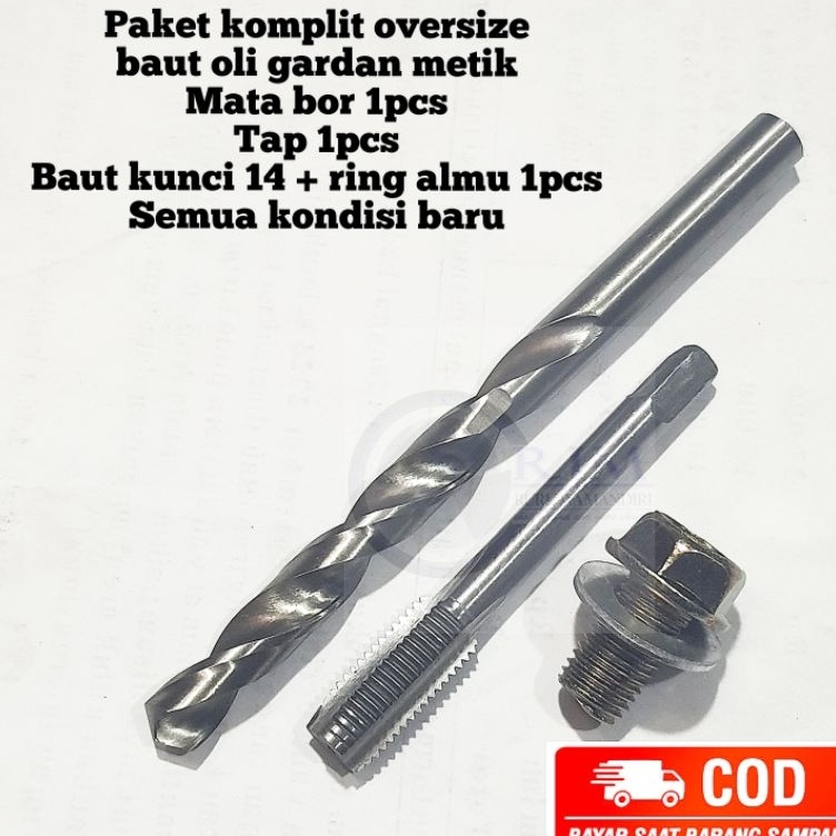 Obral Baru  paket komplit reparasi baut oli gardan metik baut oversize baut 14 set tap n bor bukan m