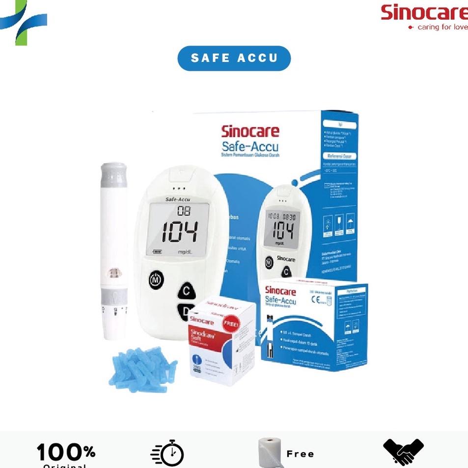 Pasti Terjamin  Paket Lengkap Alat Cek Gula Darah  Alat Ukur Gula Darah  Alat Tes Gula Darah Sinocar