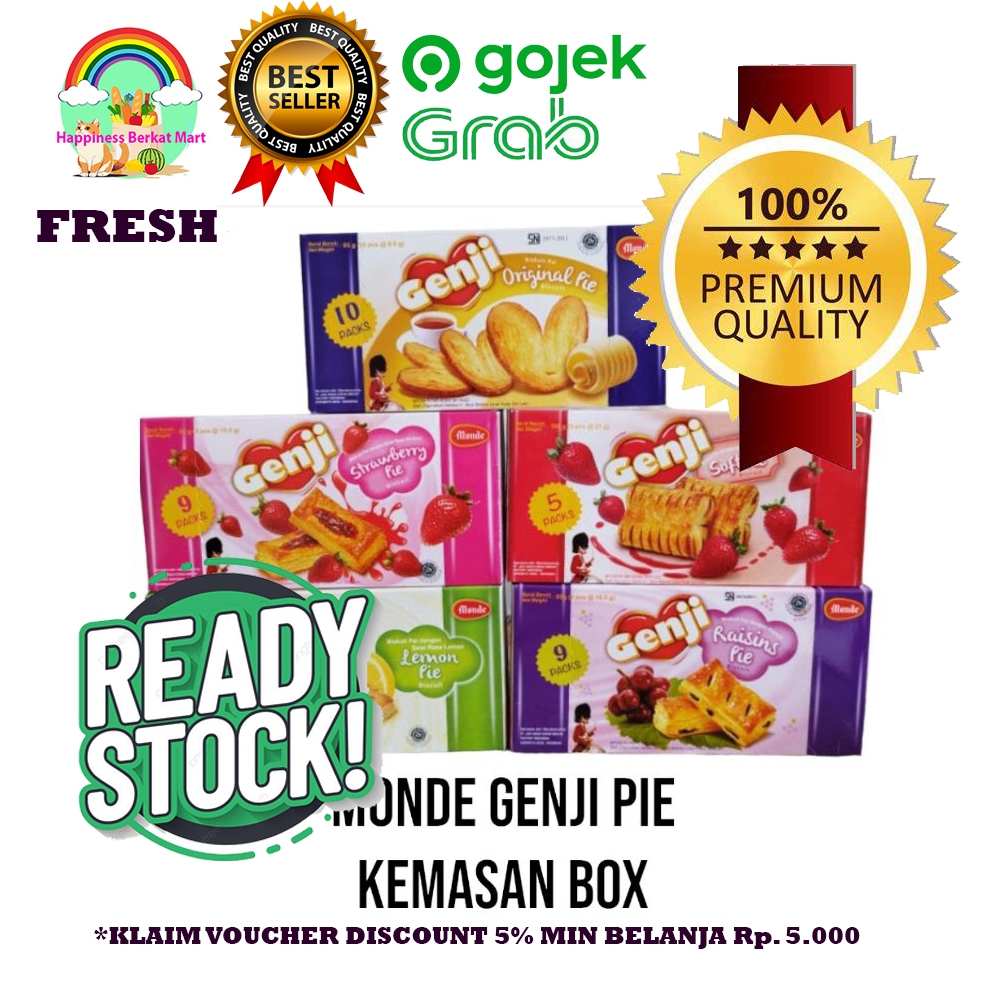 

Monde Genji Raisins Pie 95gr & Soft Pie Strawberry 105 gr - Exp Terbaru