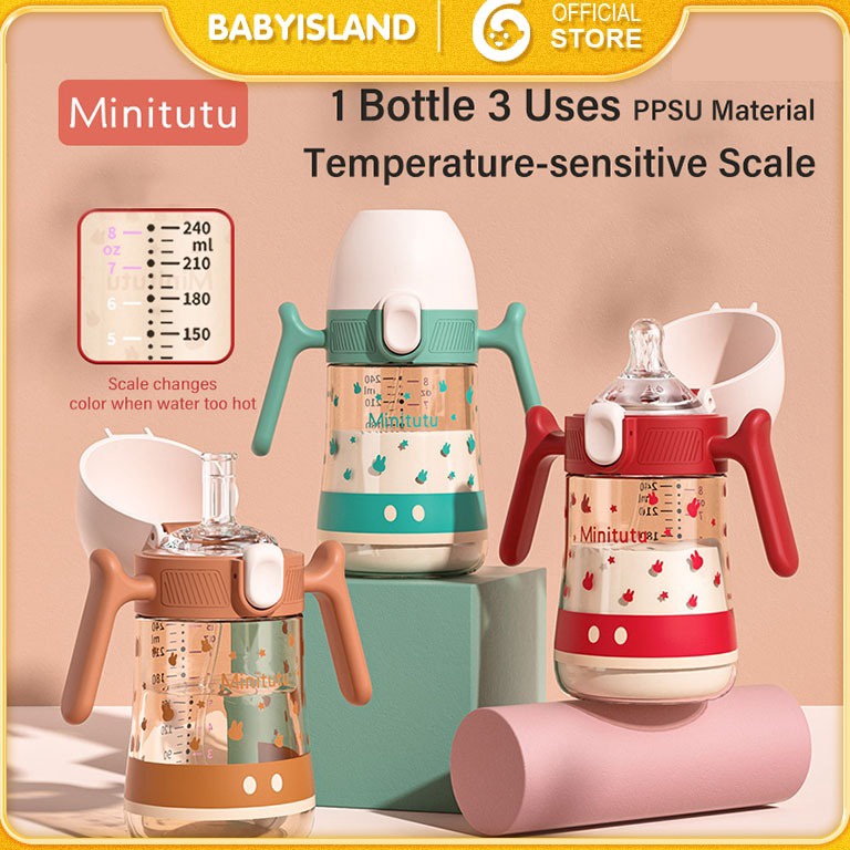Langsung Order 1 Cangkir 3 Botol Susu Bayi PPSU  Bayi Baru Lahir Feeding Bottle  Botol Minum Dot Ant