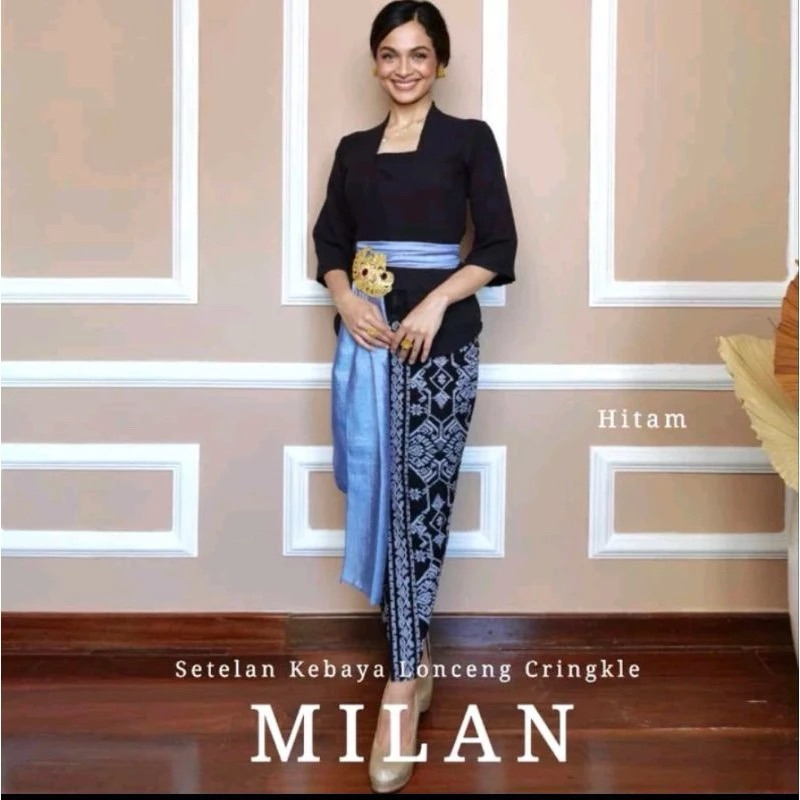 Setelan kebaya bali cringkel milan | set kebaya kutu baru bali | kebaya wisuda | kebaya kutu baru | 