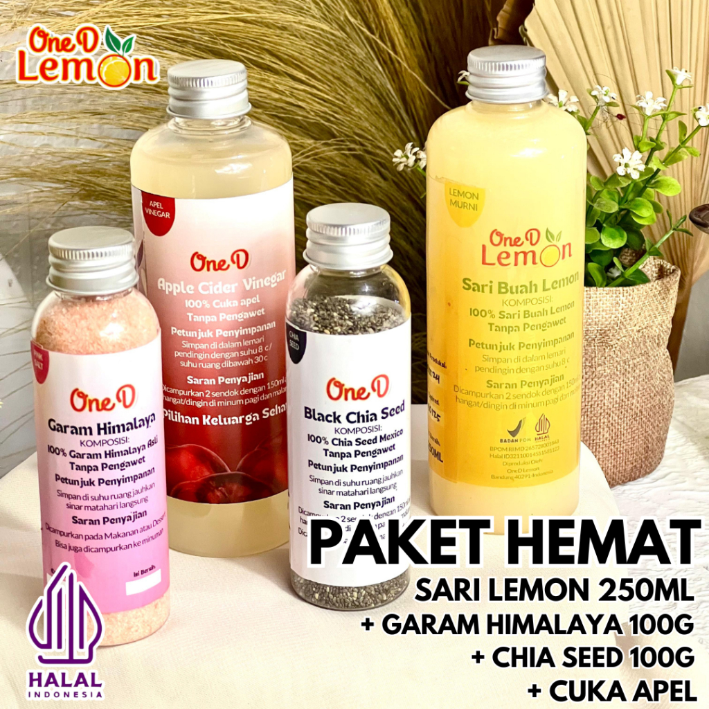 

Paket Diet Lengkap - Pahe Detox - Sari Lemon Murni - Cuka Apel With Mother - Chia Seed - Pink Salt