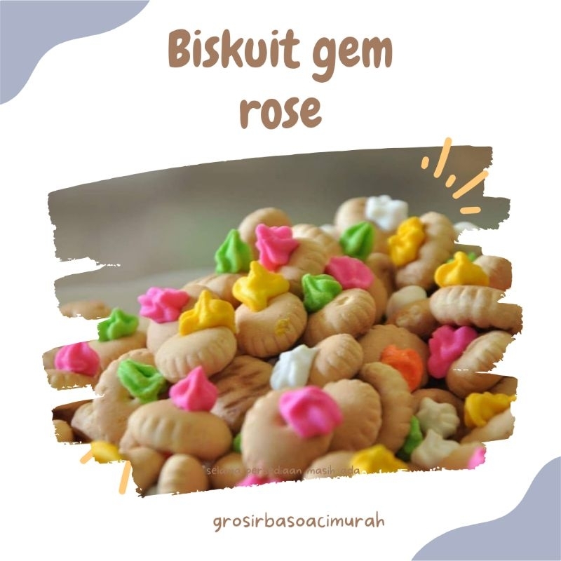 

Biskuit Gem Rose Star Manis 250gram Snack Jadul