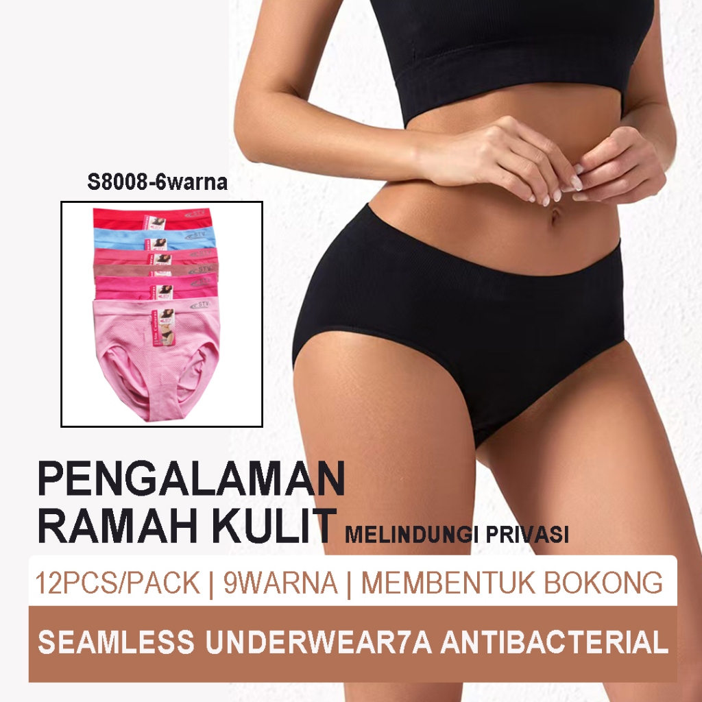 celana dalam wanita pinggang tinggi S8008 model segitiga elatis tinggi