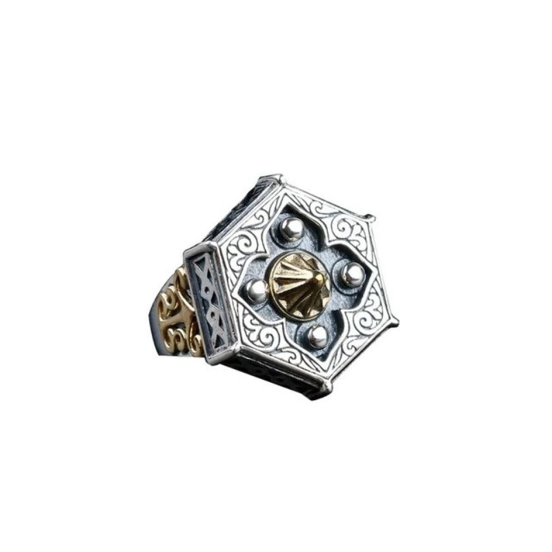 Spectra Hexagon Ring / Yin yang Crown Ring Cincin YinYang Hexagon