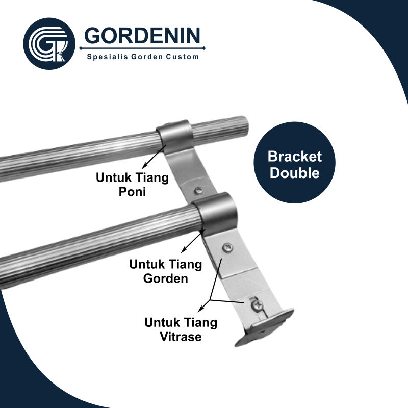 Bracket Batang Gorden Double