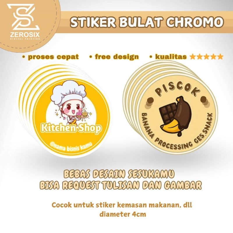 

[200pcs] Stiker Bulat Label Kemasan Makanan Minuman Snack Kue Kering | Stiker Selamat Menikmati | Stiker Packing Chromo