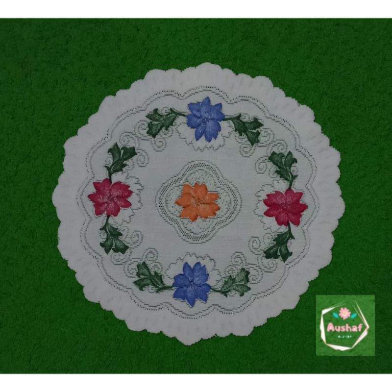 taplak meja tamu bulat kecil diameter 40 cm kode 140